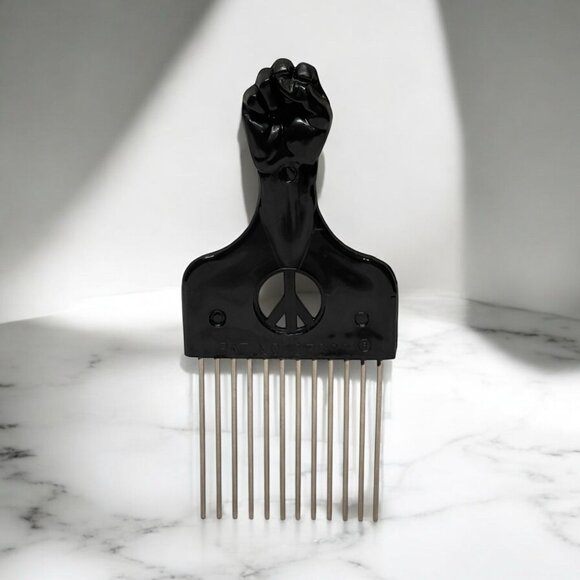 Vintage Raised Fist Afro Pick Hair Comb Black Power Pride Peace Sign RARE - Picture 1 of 5